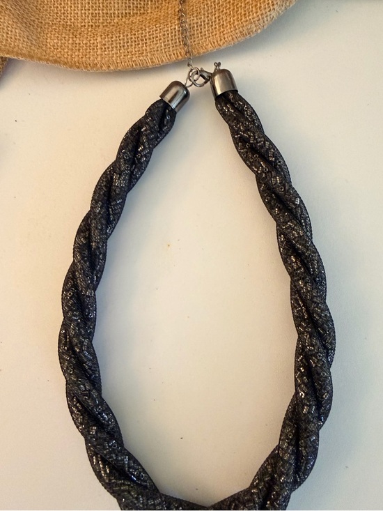 Jewelry - Vintage 1960s  Black Rope multi glitter color Necklace 19 inch Costume Jewelry